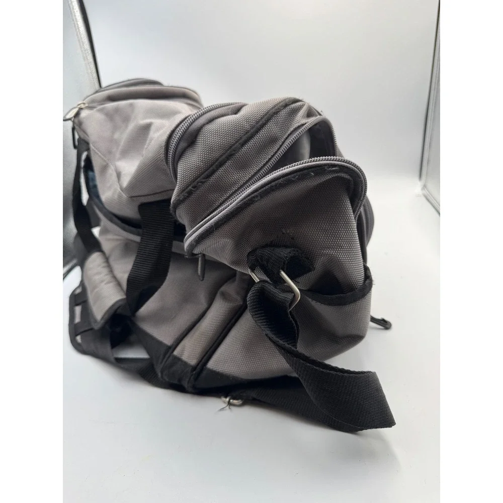 Eddie Bauer Grey Black Ballistic Nylon Duffel Bag Travel Gym Weekender Carry On